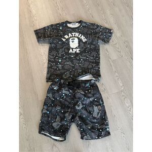 Bape Space Camo short set